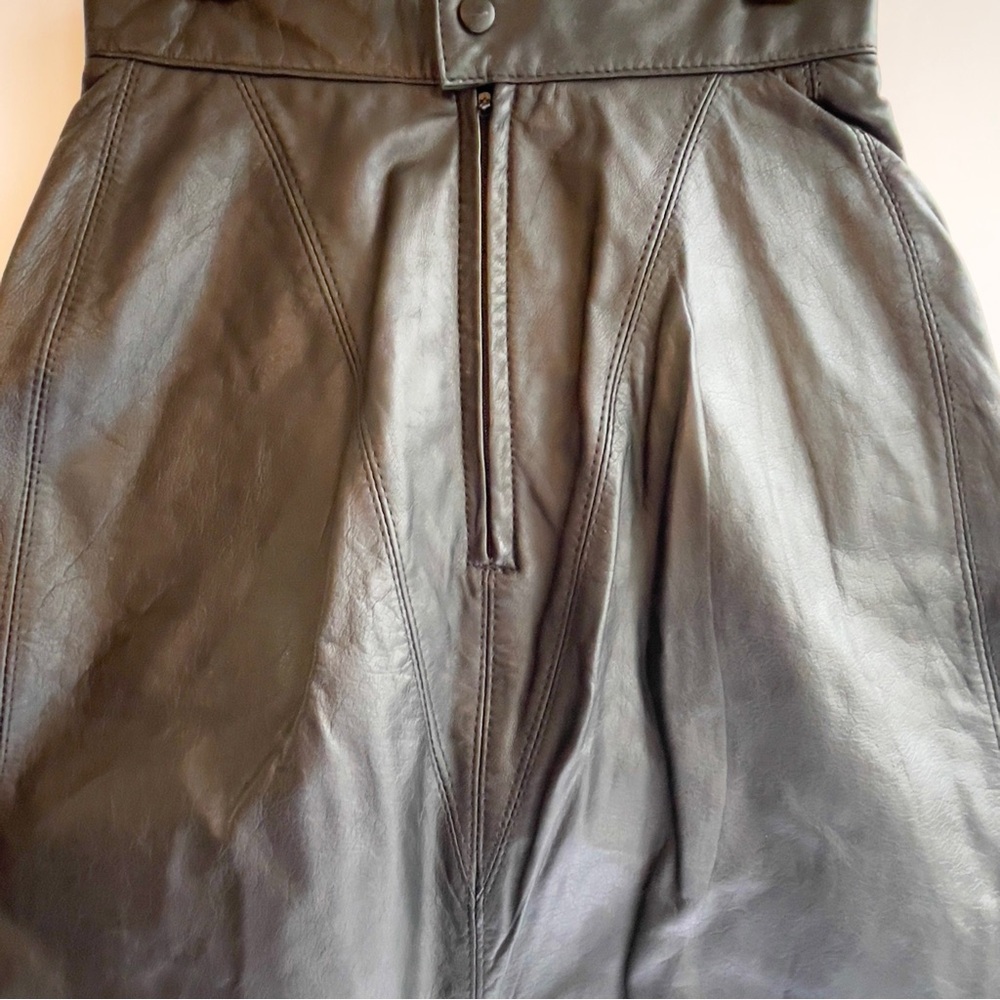 90s GERONIMO Leather Pencil Skirt 23” Waist XXS ✨ Quiet Luxury Holy Grail  - Picture 6 of 13